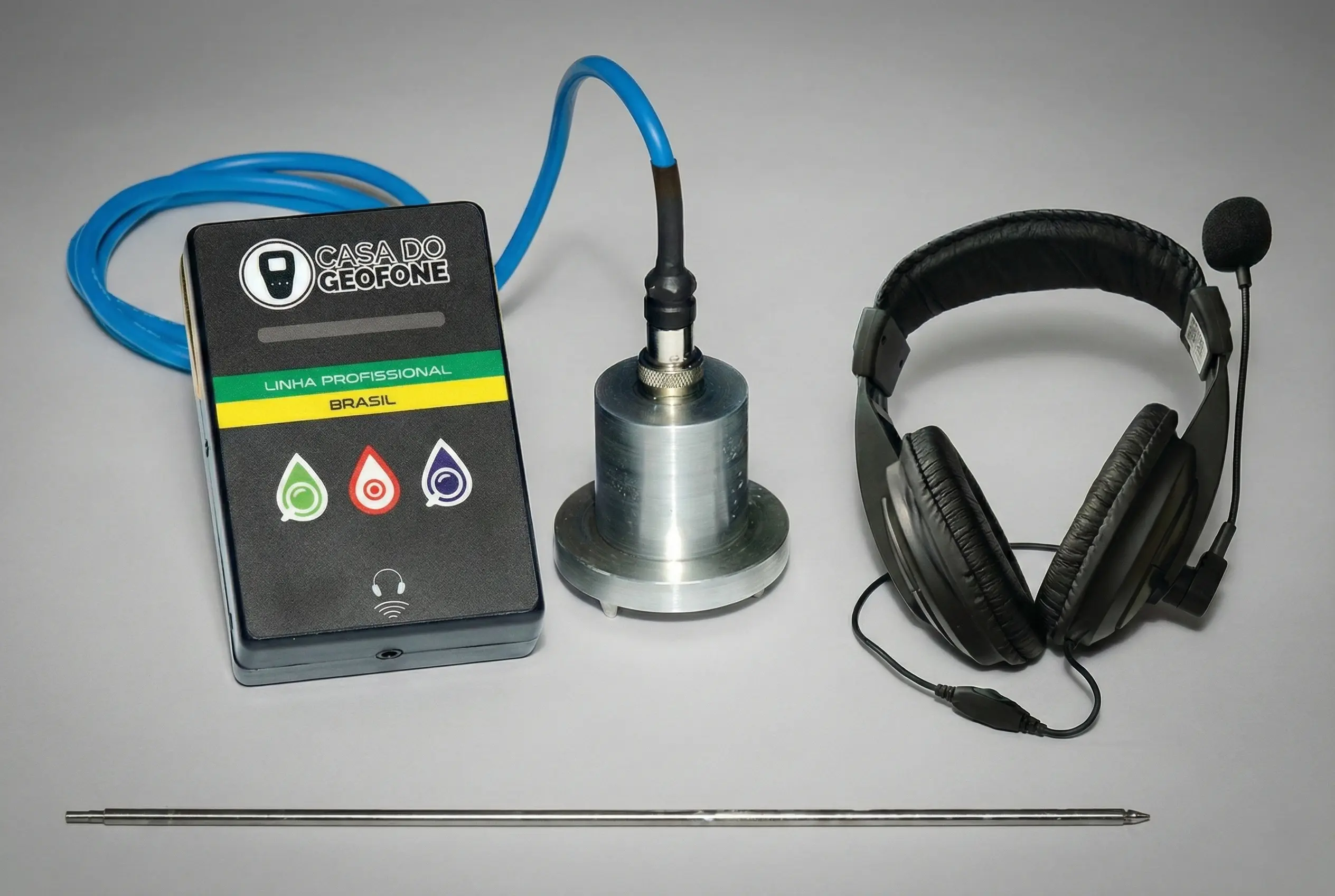 Geofone digital CG 2026 Casa do Geofone com sensor, fones de ouvido profissionais e haste de escuta para detecção de vazamentos sem quebra-quebra