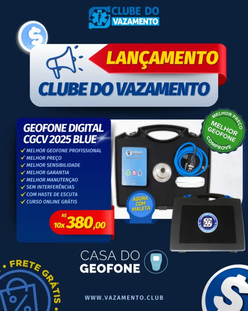 Geofone Digital CGCV 2025 Blue para Caça Vazamentos | Casa do Geofone